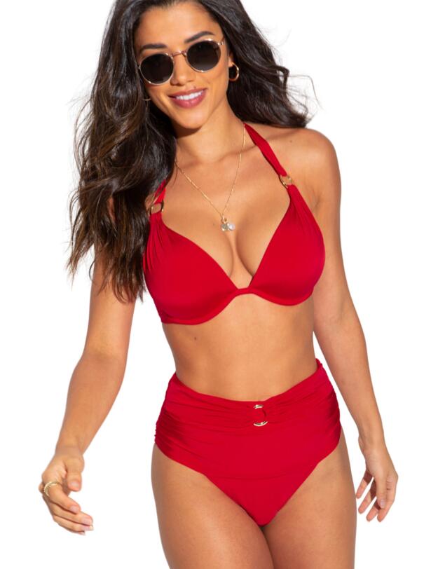 Pour Moi Samoa High Waist Control Bikini Brief Red