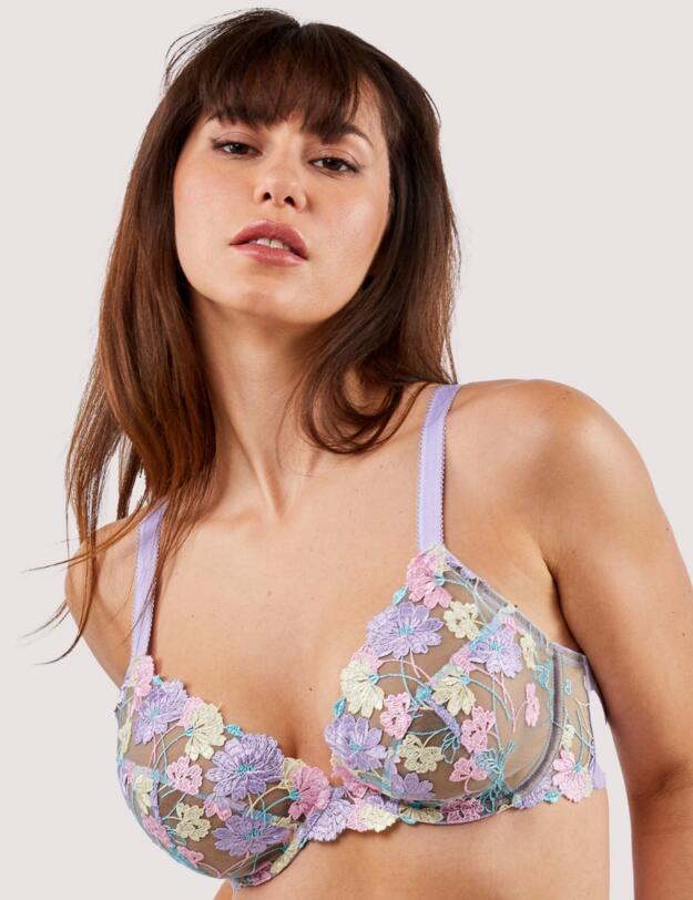 Playful Promises Luna Embroidery Picot Elastic Bra Pastel 
