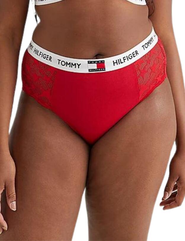 Tommy Hilfiger Tommy 85 Star Lace High Waist Bikini Brief Primary Red