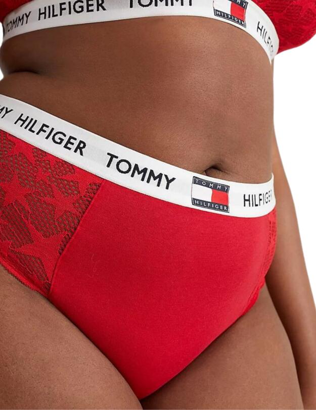 Tommy Hilfiger Tommy 85 Star Lace High Waist Bikini Brief Primary Red