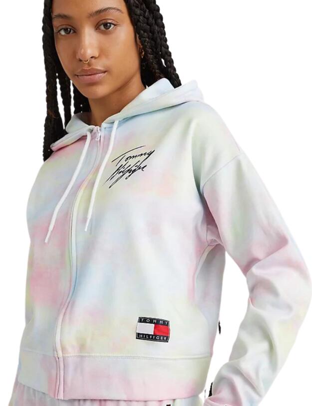 Tommy Hilfiger Tommy 85 Cropped Zip Hoodie Print Cloudy Haze 