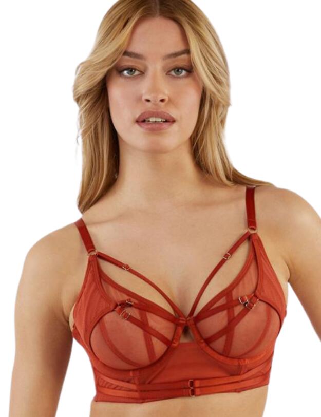 Playful Promises Eddie Crossover Wrap Bra Core Rust 