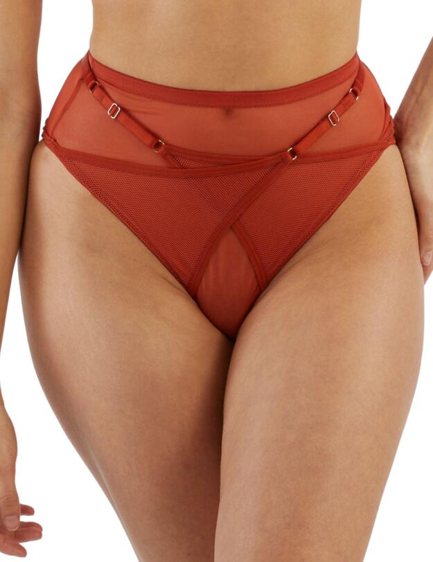 Playful Promises Eddie Crossover Wrap High Waist Brief Rust 