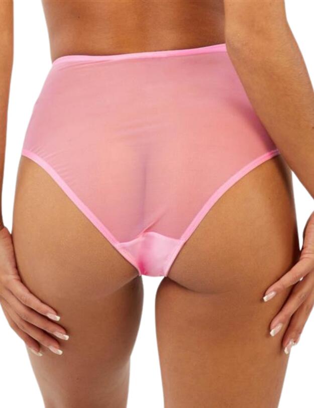 Playful Promises Ziggy Lace and Spotted Mesh High Waisted Brief Pink 