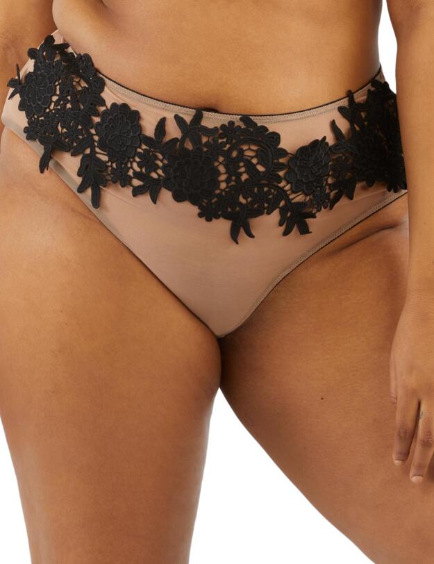 Playful Promises Alaina Mesh And Black Applique Brief Illusion 