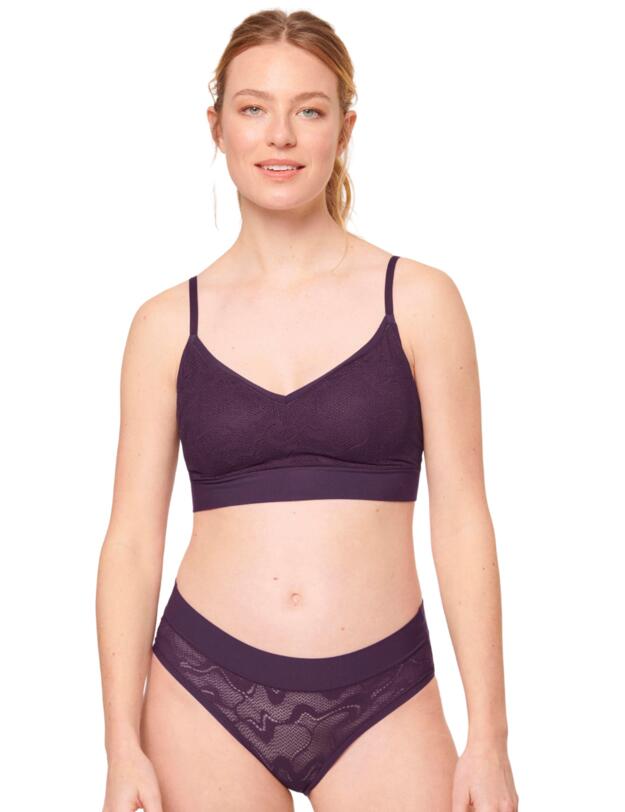  Sloggi Go Allround Lace Padded Bralette Plum