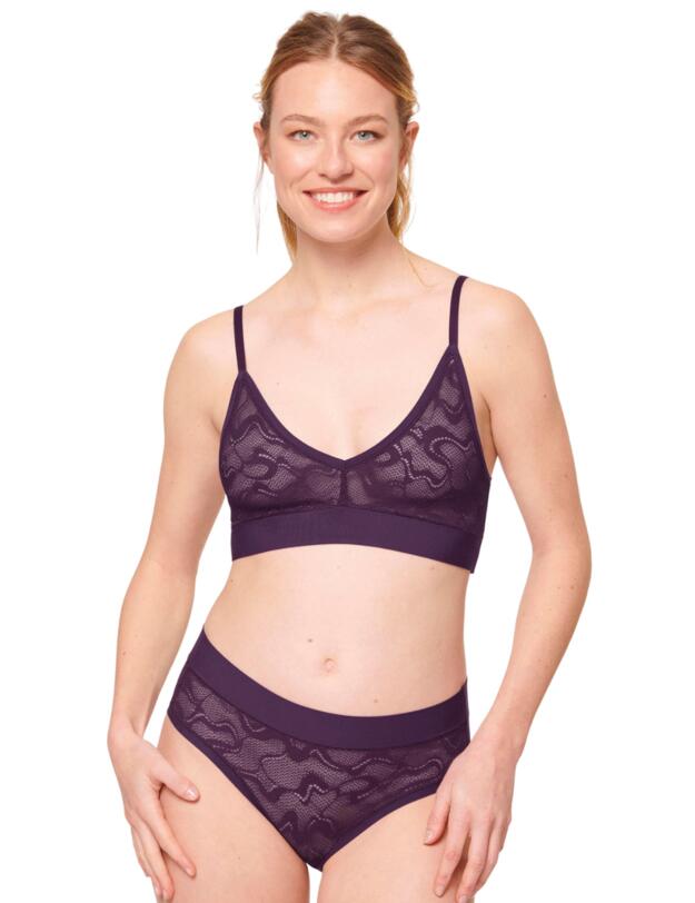 Sloggi Go Allround Lace Bralette Plum 