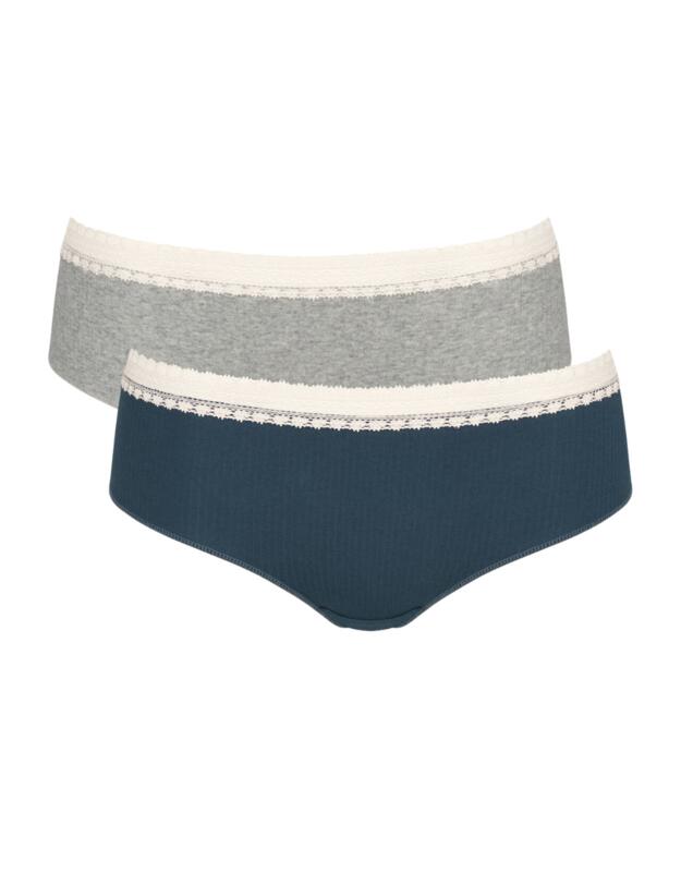Sloggi Go Ribbed Hipster 2 Pack Blue - Light Combination