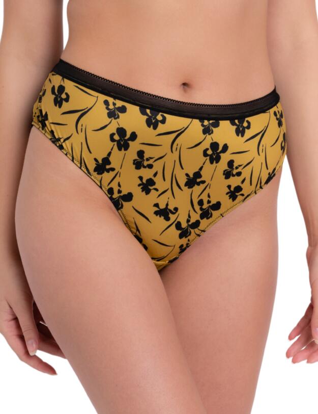 Curvy Kate Artisan High Waisted Brazilian Brief Ochre/Black