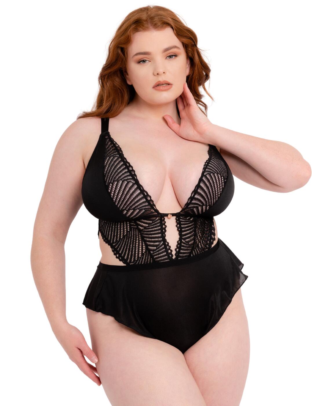 Scantilly by Curvy Kate After Hours Stretch Lace Teddy Black