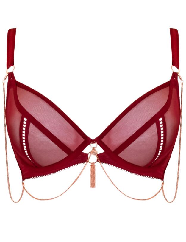 Scantilly by Curvy Kate Unchained Plunge Bra Deep Red
