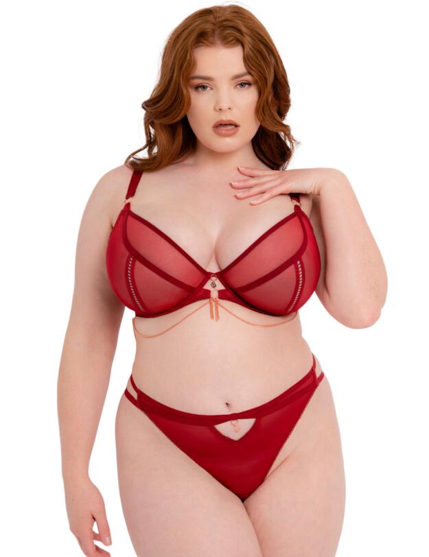 Scantilly by Curvy Kate Unchained Plunge Bra Deep Red