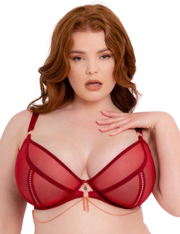 Scantilly by Curvy Kate Unchained Plunge Bra Deep Red