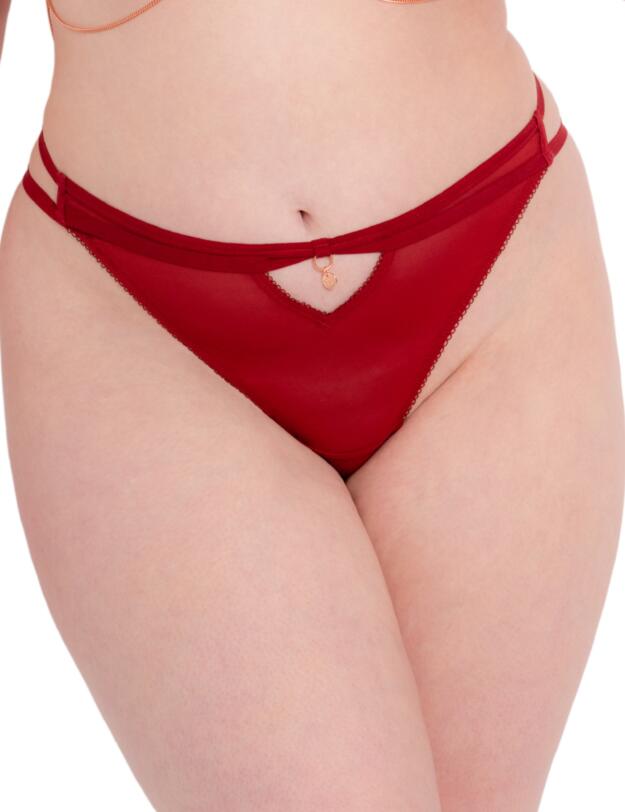 Scantilly by Curvy Kate Unchained Thong Deep Red