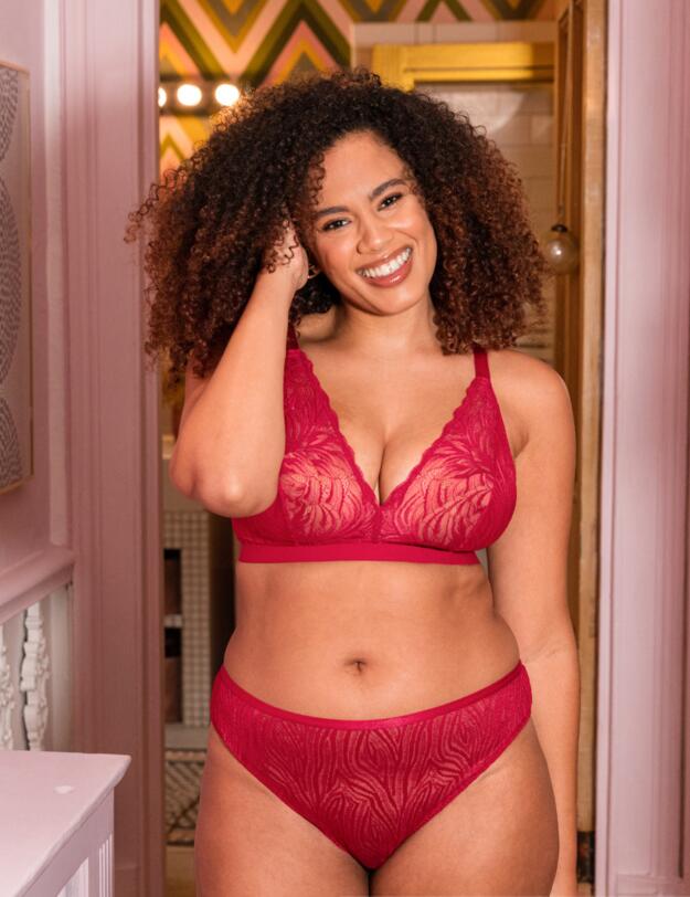 Curvy Kate Lace Daze Brazilian Brief Lipstick Red