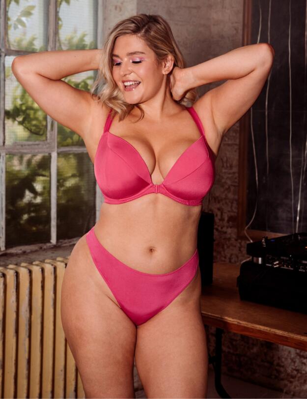 Curvy Kate Superplunge Kiss Padded Plunge Bra Hot Pink