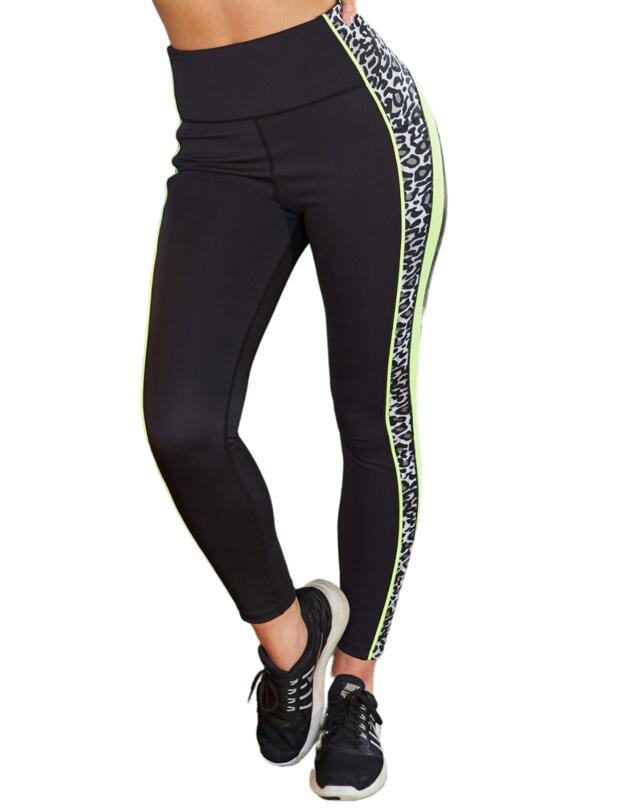 Pour Moi Energy Panelled Legging Leopard/Lime 