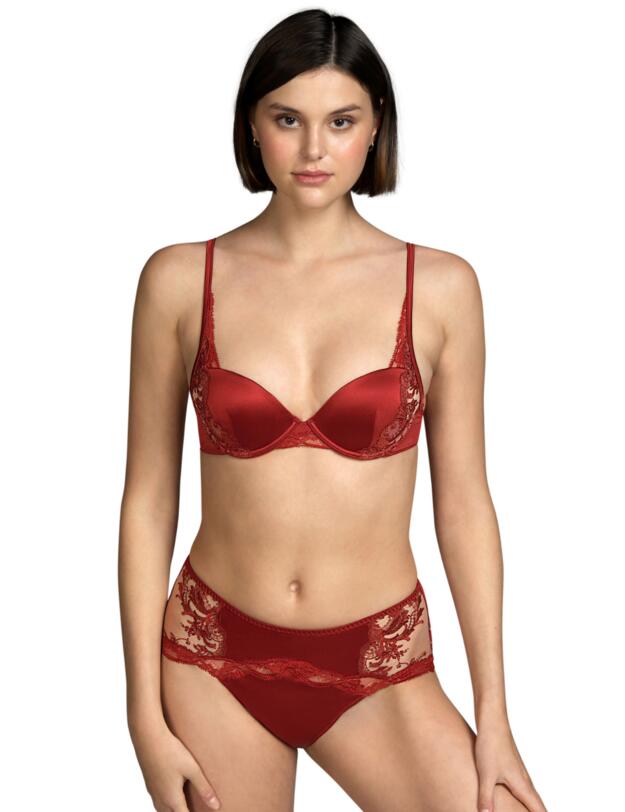 Andres Sarda Cooper Padded Bra - Deep Plunge Luxury Red 
