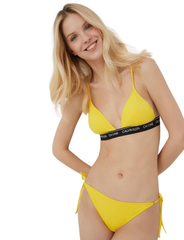  Calvin Klein CK One Triangle Bikini Top Bold Yellow
