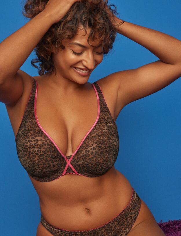 Prima Donna Twist Cafe Plume Plunge Bra  Cheetah