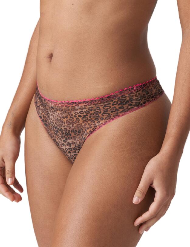 Prima Donna Twist Cafe Plume Thong Cheetah