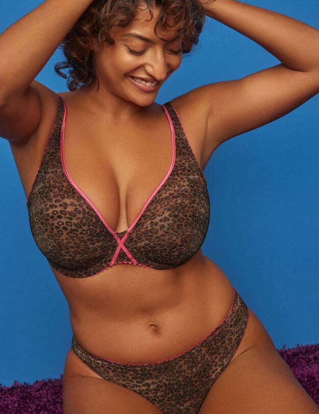 Prima Donna Twist Cafe Plume Thong Cheetah