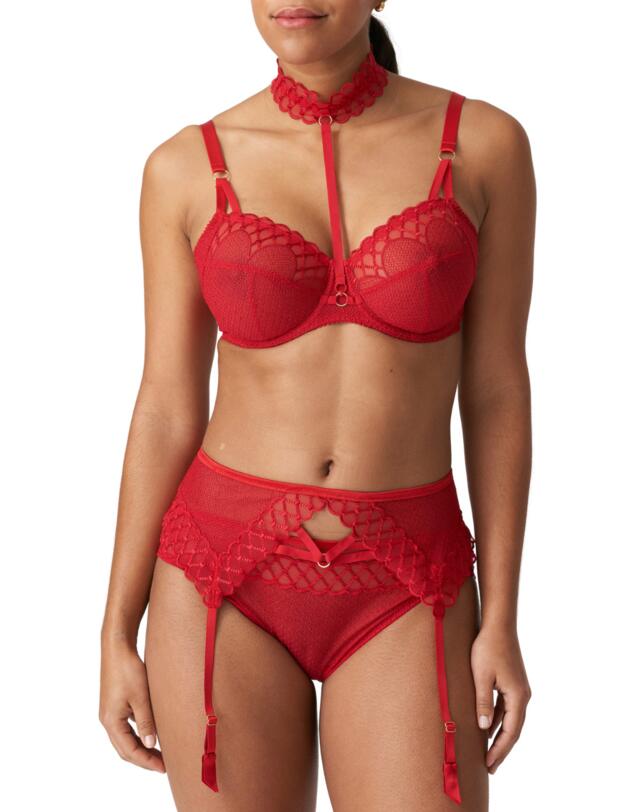 Prima Donna Vya Garter Belt and Choker Set Strawberry Kiss