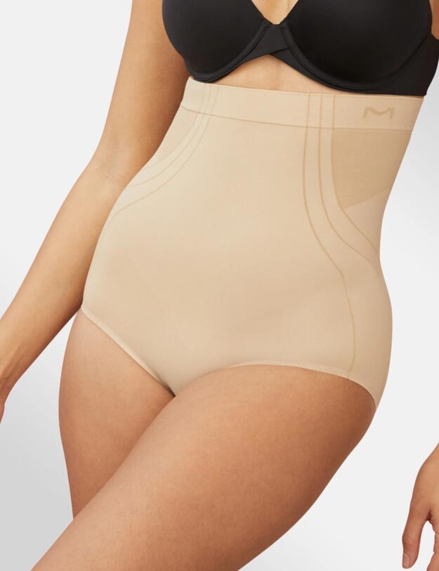 DMS092 Maidenform Feel Good Fashion High Waist Brief  - DMS092 Nude/Transparent