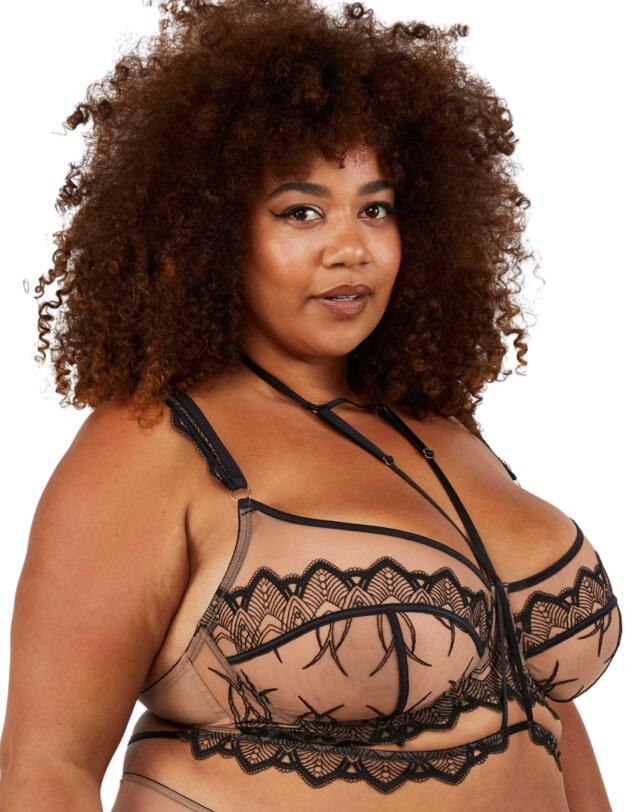Playful Promises Clara Bra and Harness Set Latte/Black