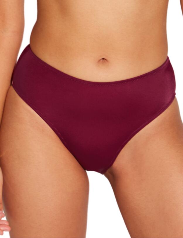 Pour Moi Space High Leg Bikini Brief Dark Red
