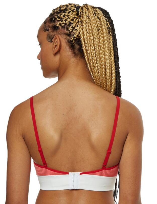 Tommy Hilfiger Seamless Longline Bralette Seamless Stripe Primary Red