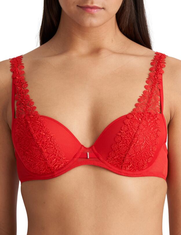Marie Jo Danae Padded Plunge Bra Red