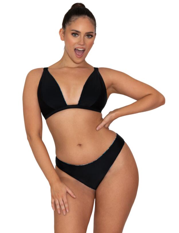 Curvy Kate Swim and Tonic Reversible Triangle Bikini Black/Snake
