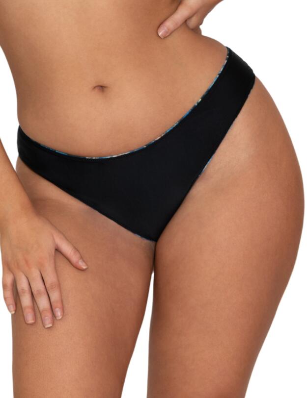 Curvy Kate Swim and Tonic Reversible Dipped Mini Brief Black/Snake