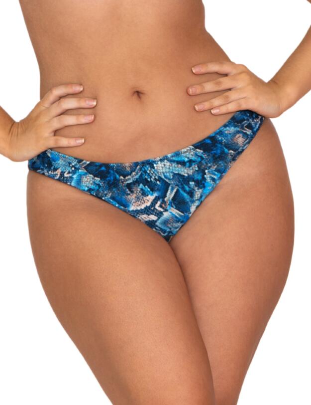 Curvy Kate Swim and Tonic Reversible Dipped Mini Brief Black/Snake
