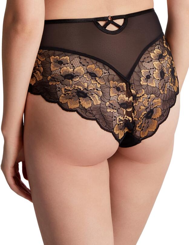 Panache Sabrina Brazilian Brief  Noir / Vintage Gold