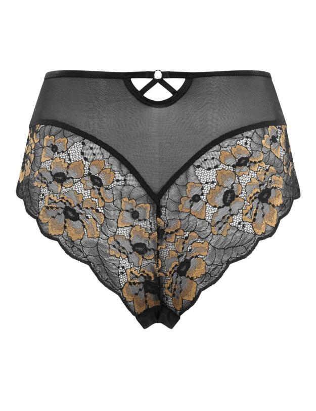 Panache Sabrina Brazilian Brief  Noir / Vintage Gold