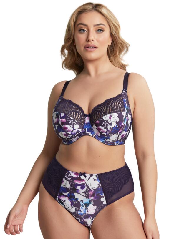 Sculptresse by Panache Arianna Deep Brief Damson Floral