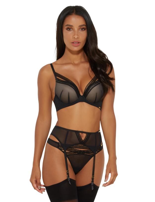Gossard Sheer Seduction Padded Plunge Bra Black