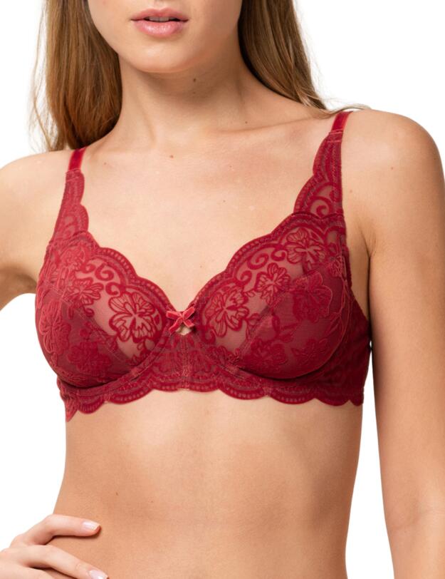 Triumph Amourette 300 Rococo Underwired Bra Mannish Red 
