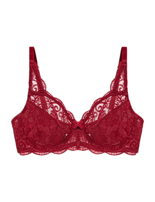 Triumph Amourette 300 Rococo Underwired Bra Mannish Red 