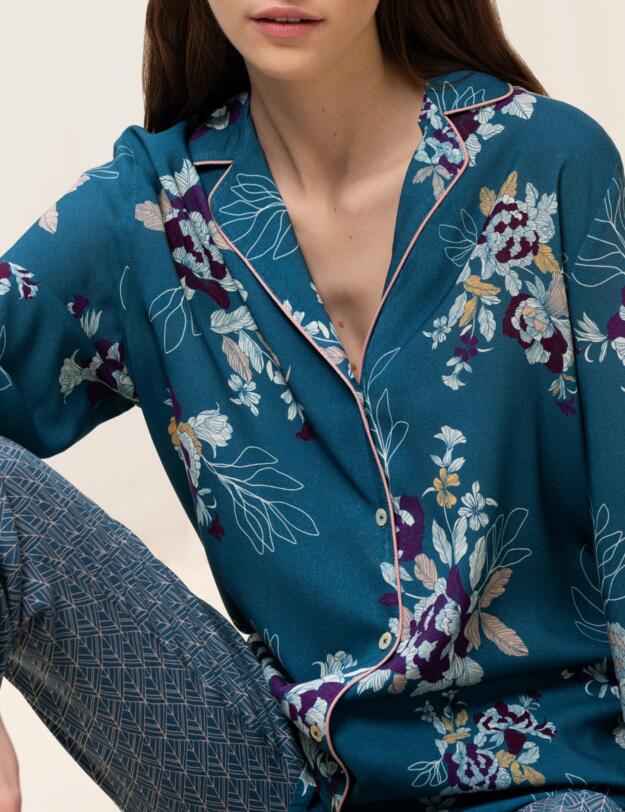 Triumph Boyfriend Pyjama Set Blue Combination 