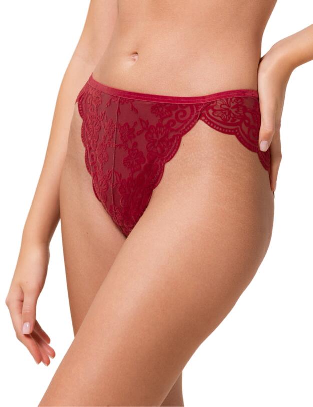 Triumph Amourette 300 Rococo High leg Brazilian Brief Mannish Red 