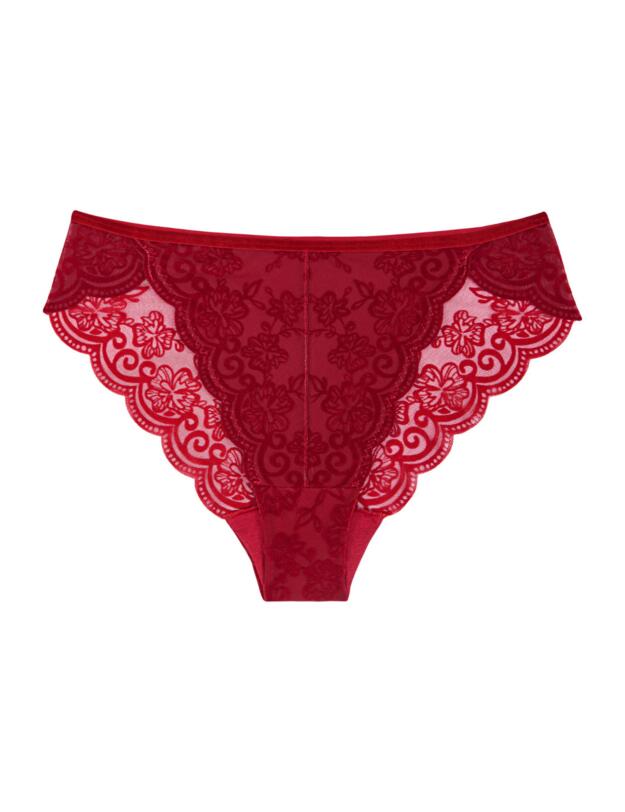 Triumph Amourette 300 Rococo High leg Brazilian Brief Mannish Red 