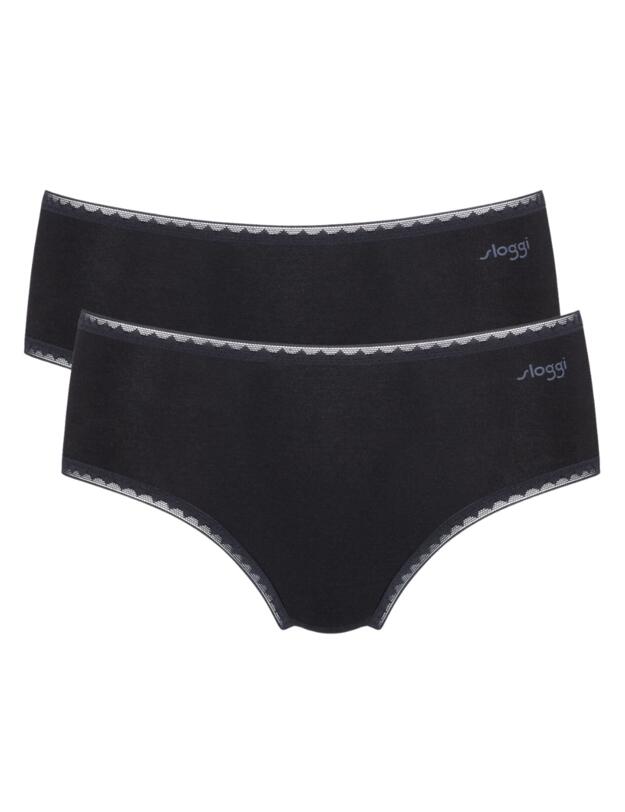 Sloggi Go Midi 2 Pack Black 