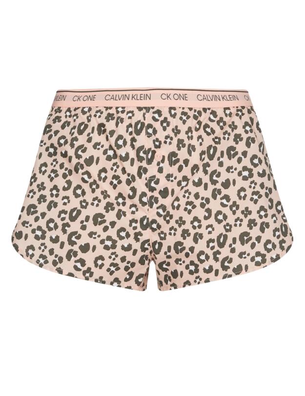 Calvin Klein CK One Lounge Sleep Short Stephen Leopard Print Peach Melba