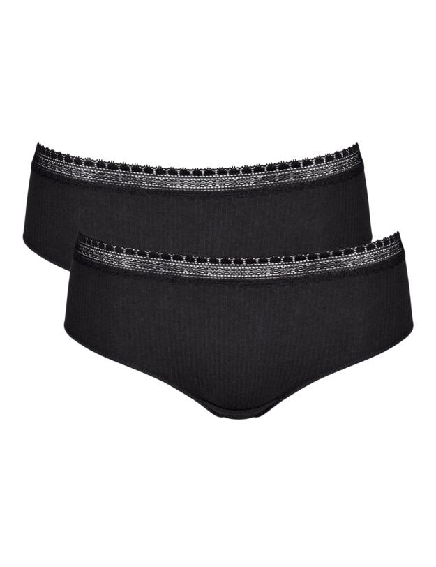 Sloggi Go Ribbed Hipster 2 Pack Black 
