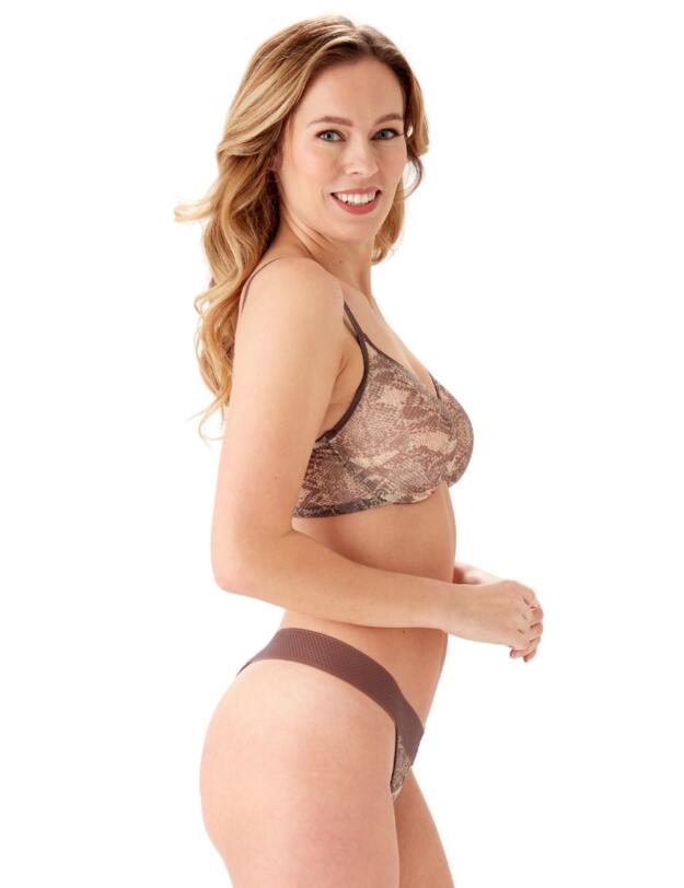 Gossard Glossies Snake Thong  Natural Print