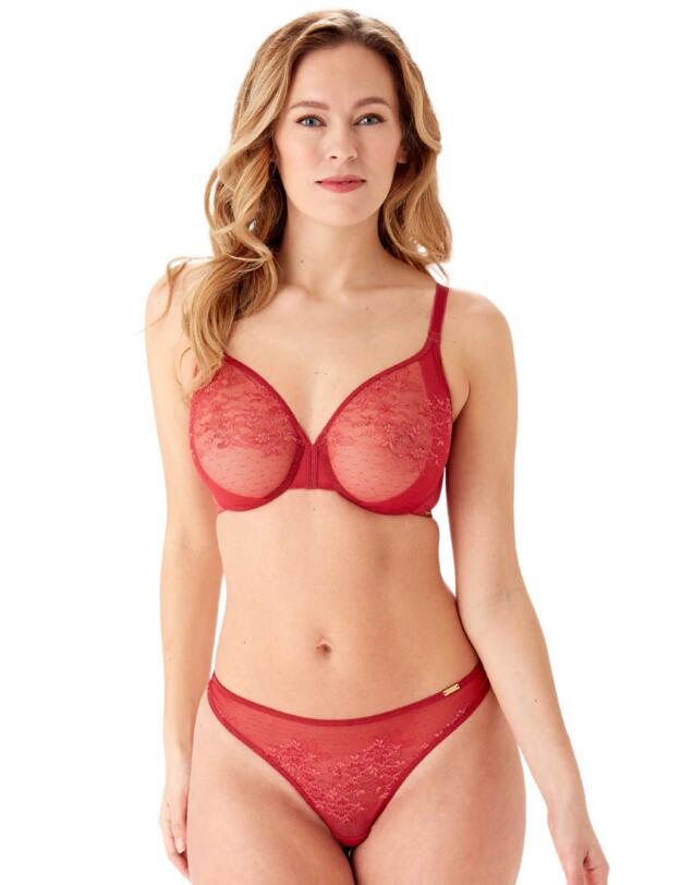 Gossard Glossies Lace Thong Raspberry Blush