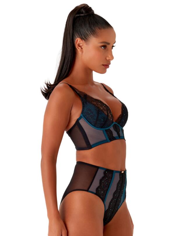  Gossard VIP Confession High-Waist Brazilian Black/Teal